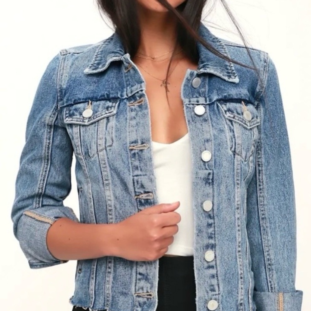 Blank NYC Raw Hem Denim Jacket in Traffic Jam